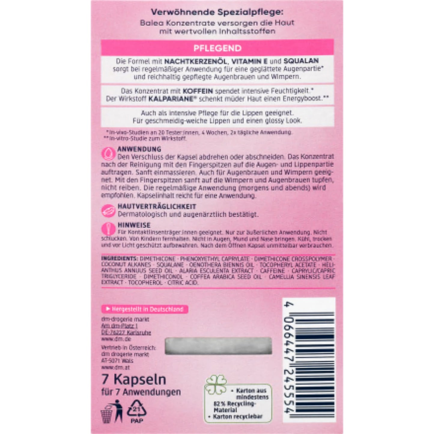 Balea Concentrate eyes and lips, 7 pcs