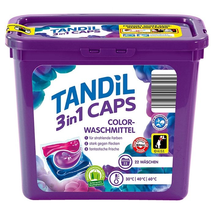 TANDIL detergent caps, color 22 wash cycles
