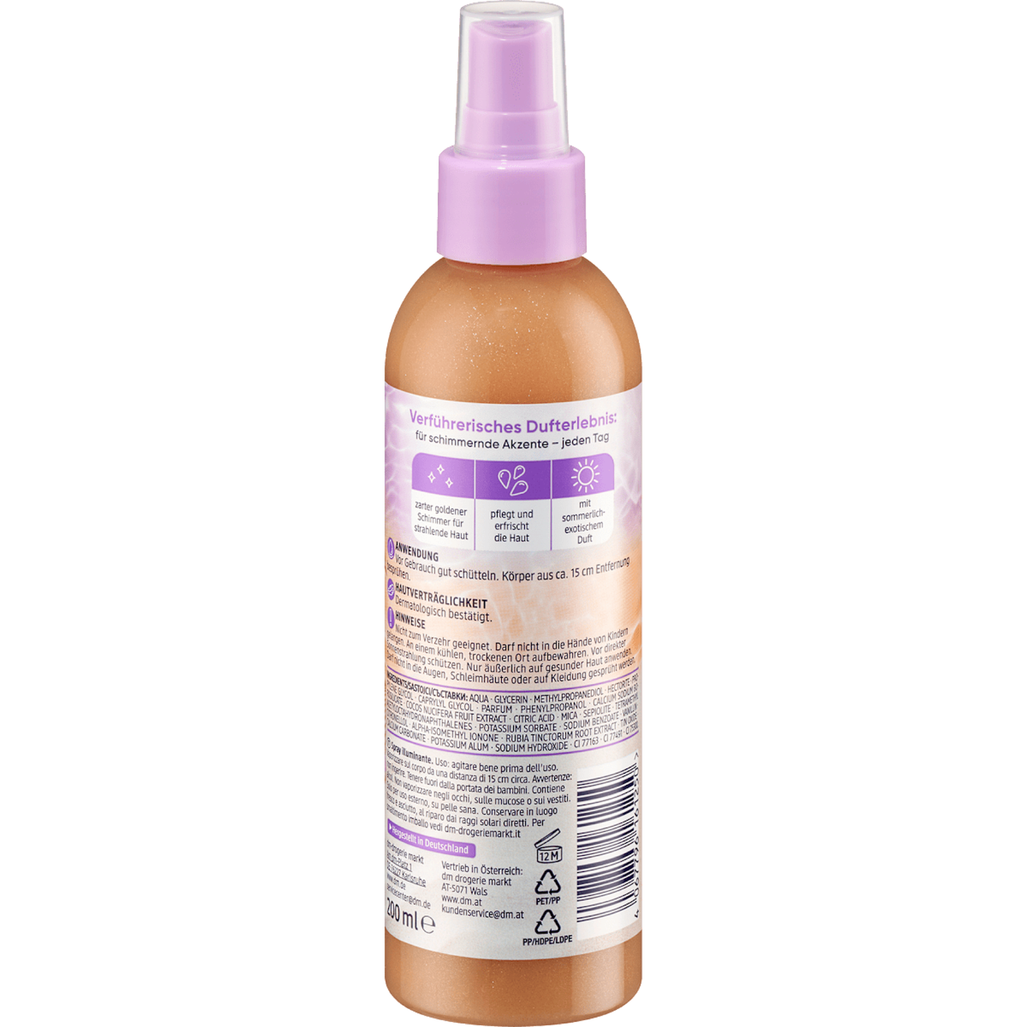 Balea Body Spray Shimmer Summer Island, 200 ml