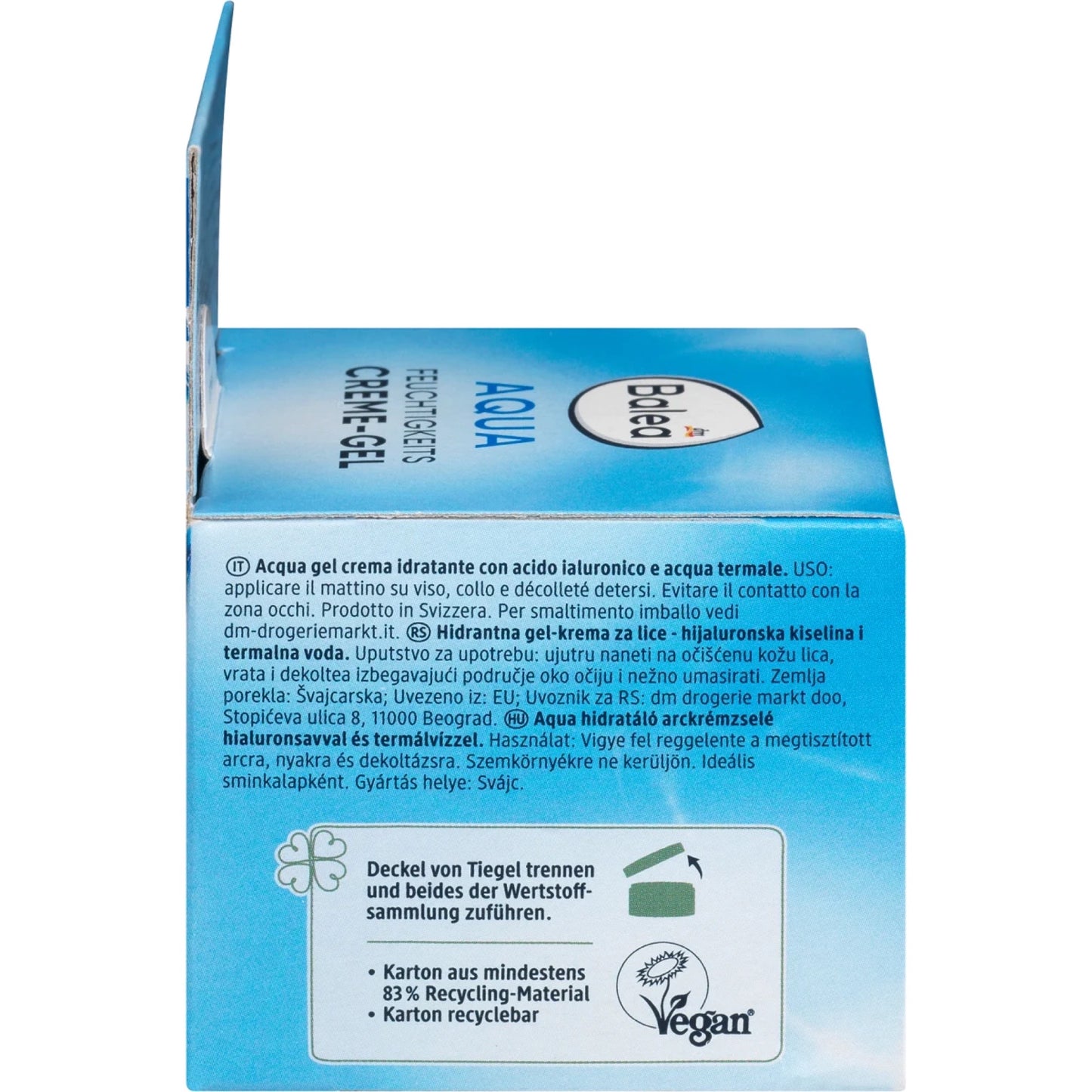 Balea Day Cream Aqua Moisturizing Cream Gel, 50 ml