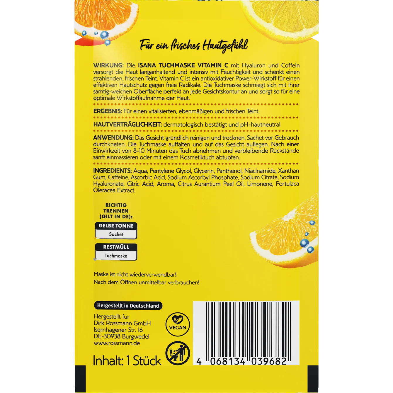 Isana Sheet mask Double Vitamin C