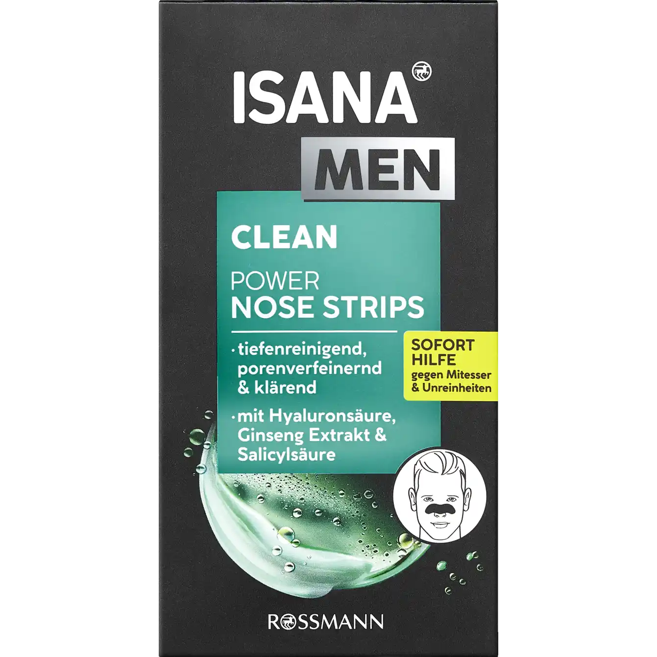 ISANA MEN Clean Power Nose Strips 3 stuck
