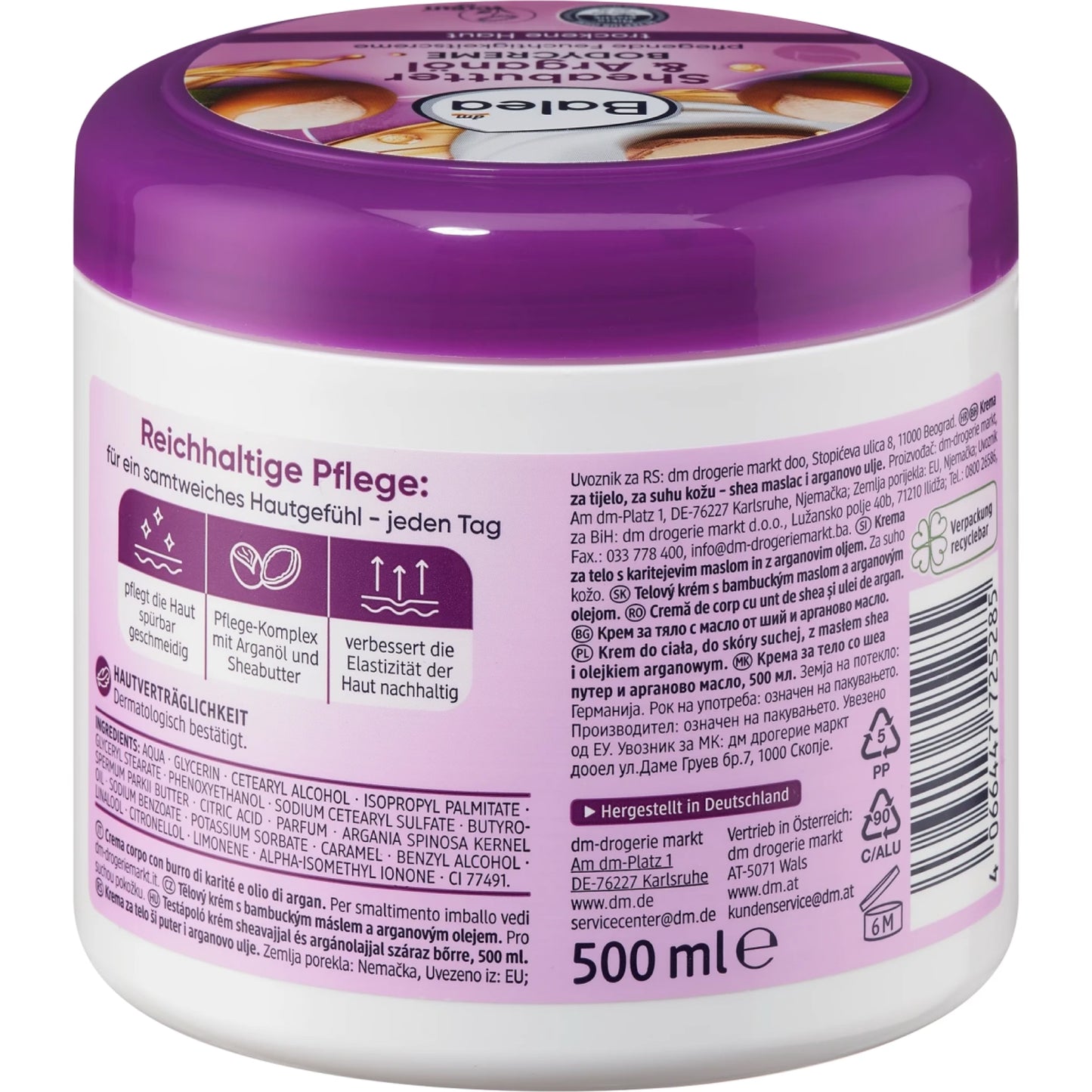 Balea Body cream shea butter & argan oil,500 ml