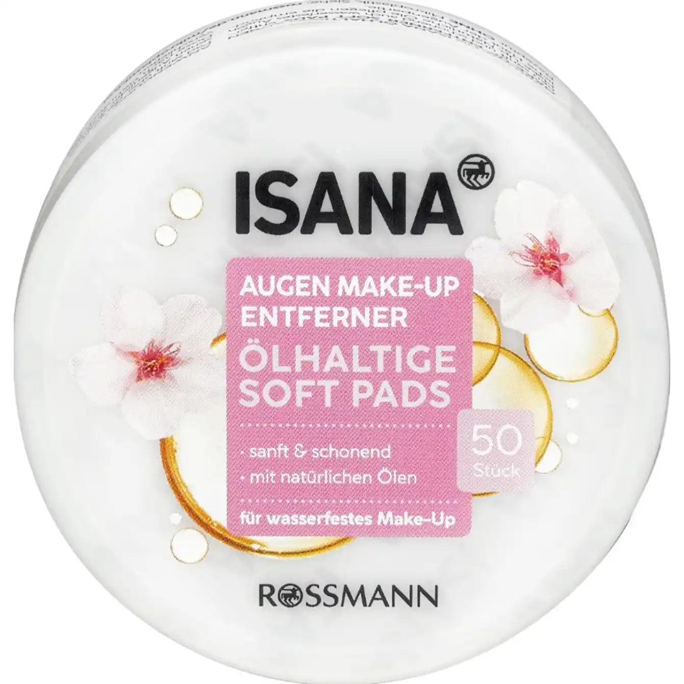 ISANA Eye Make-Up Remover Soft Pads oil-containing 50 pieces