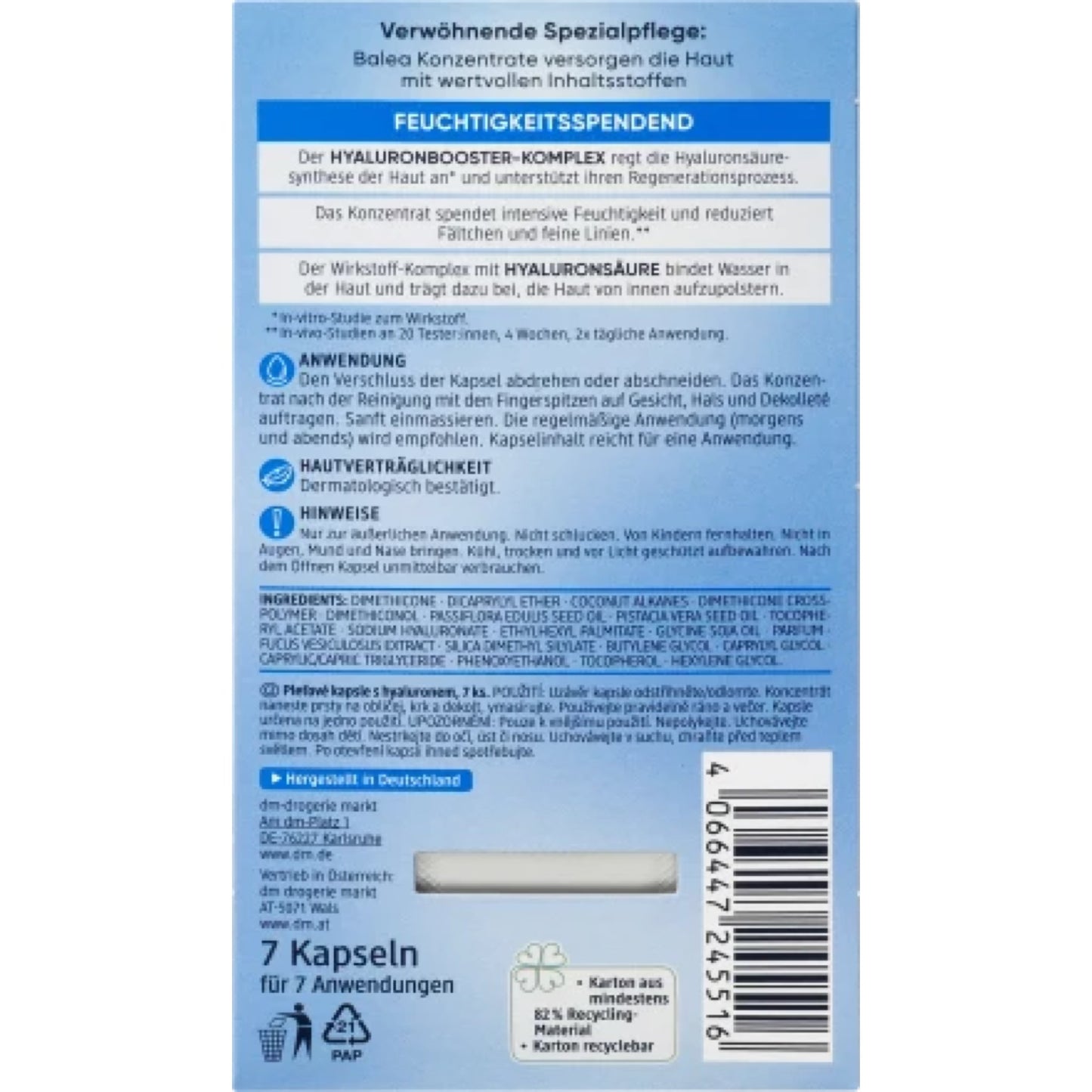 Balea Concentrate Hyaluron, 7 pc