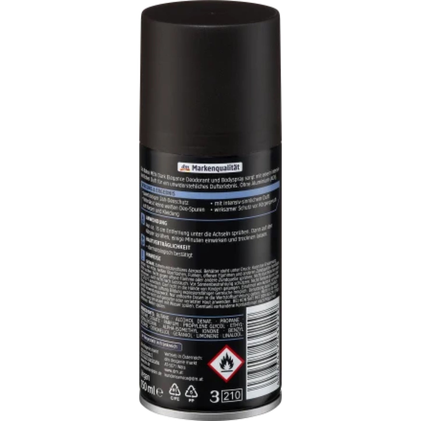 Balea MEN Deodorant Body Spray Dark Elegance, 150 ml