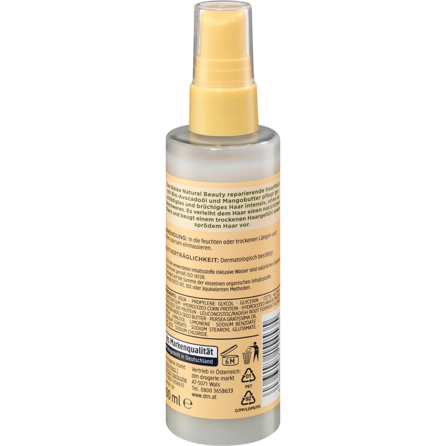 Balea Natural Beauty repairing hair fluid, 100 ml