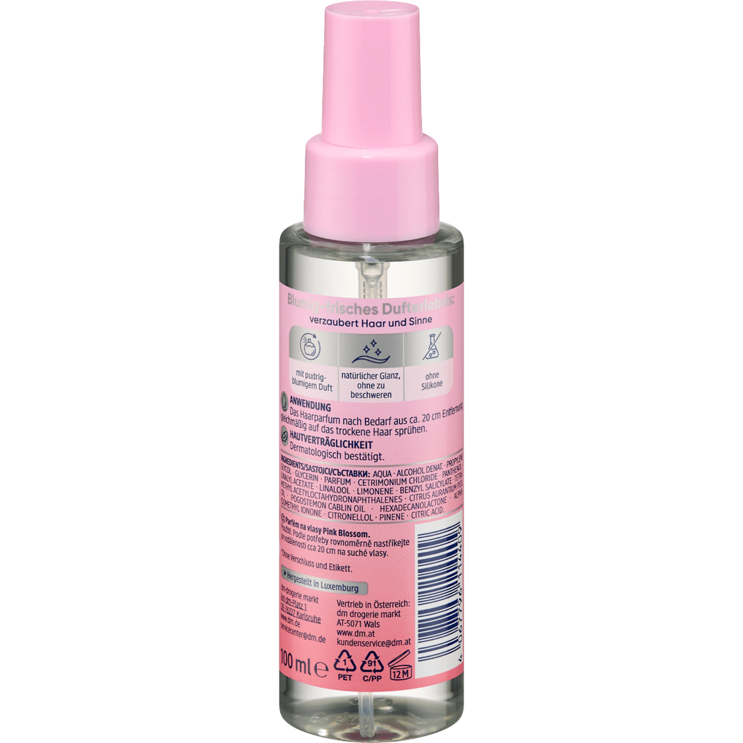 Balea Pink Blossom hair perfume, 100 ml