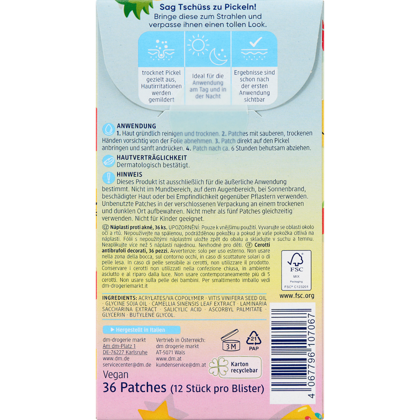 Balea Anti-Pimple Patches Printed, 36 pcs