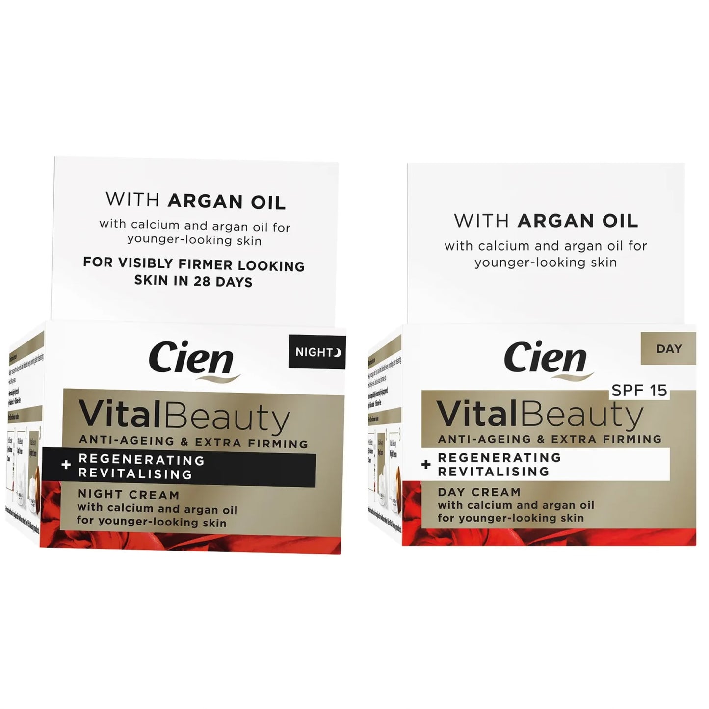 Cien Vital Beauty Cream for Mature Skin with Argan Oil, Set of 2 Day Cream & Night Cream 50 ml
