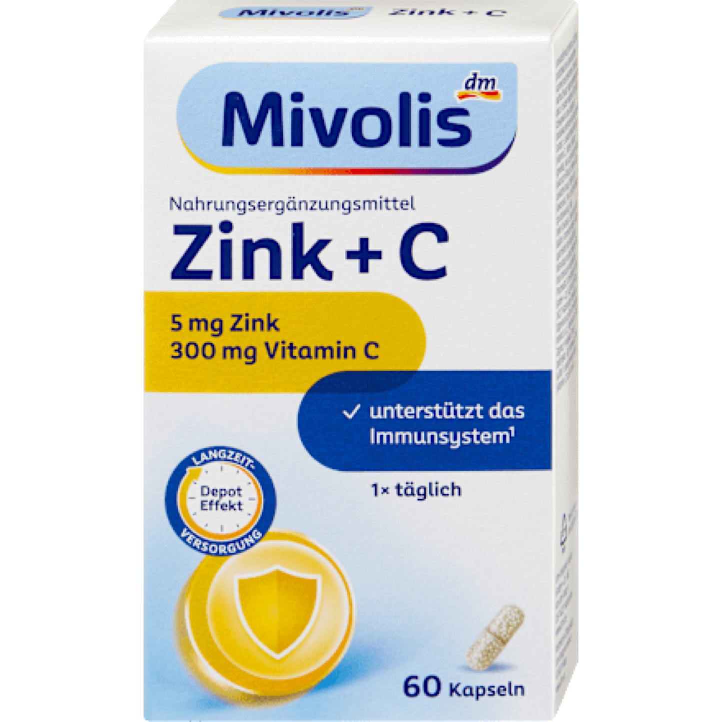 Mivolis Zinc + C Capsules 60 count, 38 g