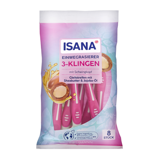 ISANA Disposable razors 3 blades 8 pcs