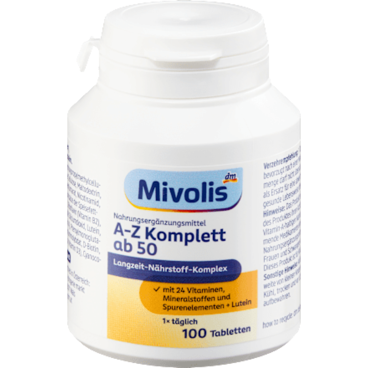 Mivolis A-Z Complete Depot 50+, Tablets, 100 count, 153 g