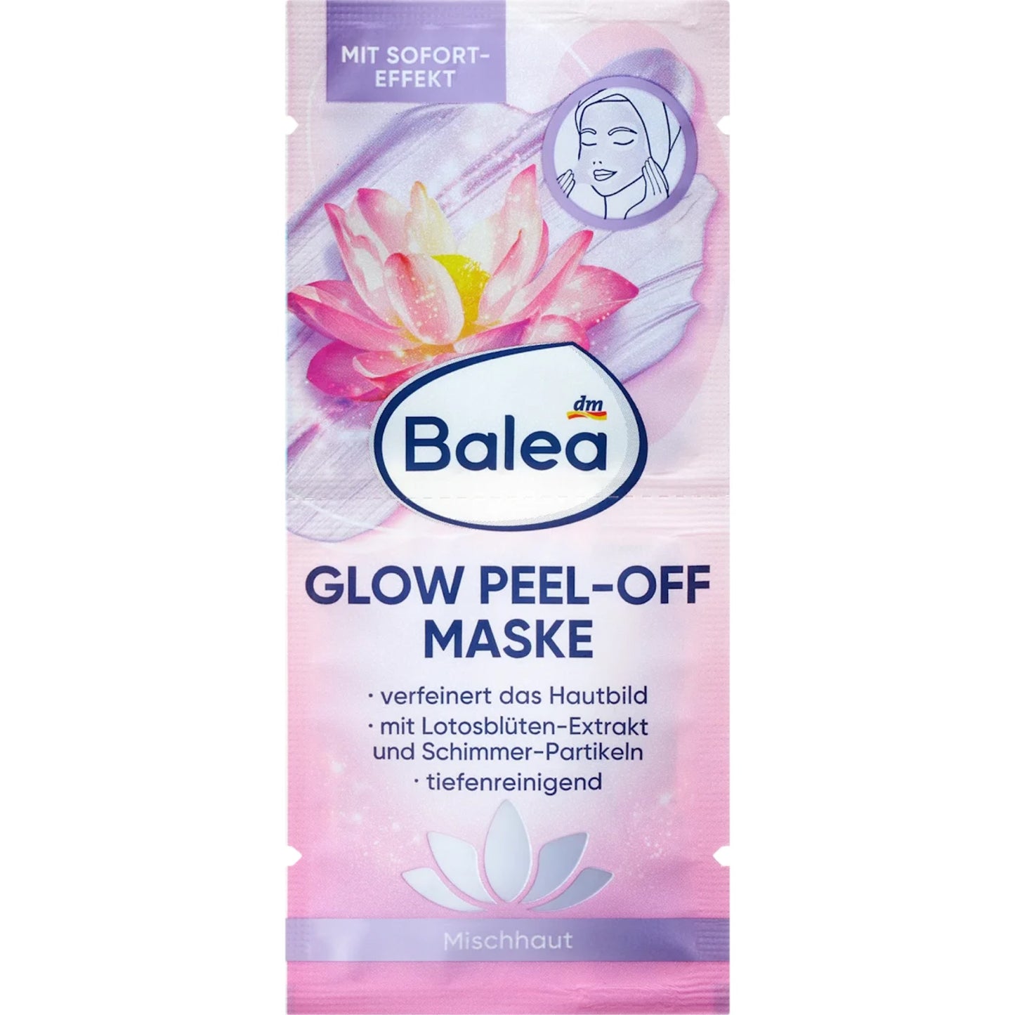 Balea Glow Peel-Off Face Mask (2 x 8 ml), 16 ml