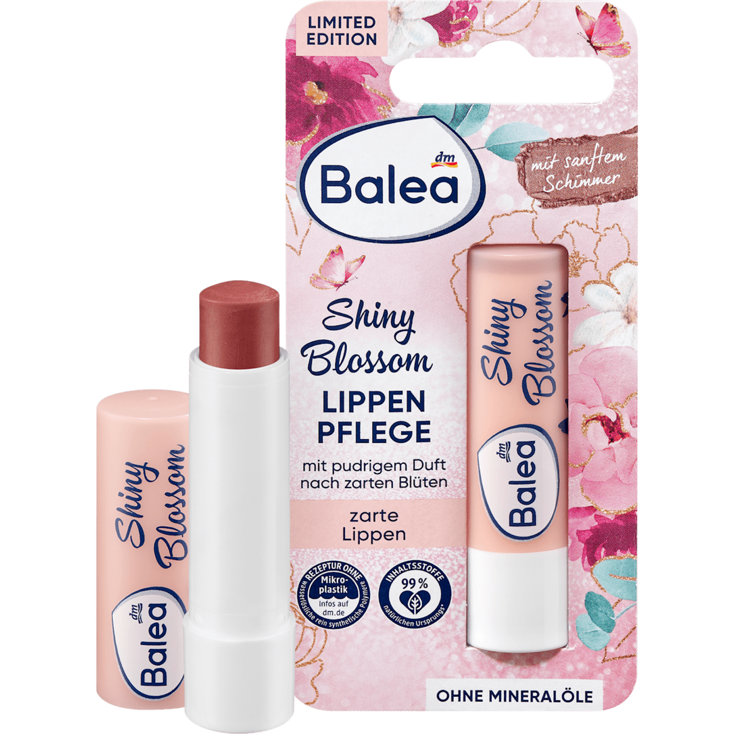 Balea Lip Balm Shiny Blossom, 4.8 g