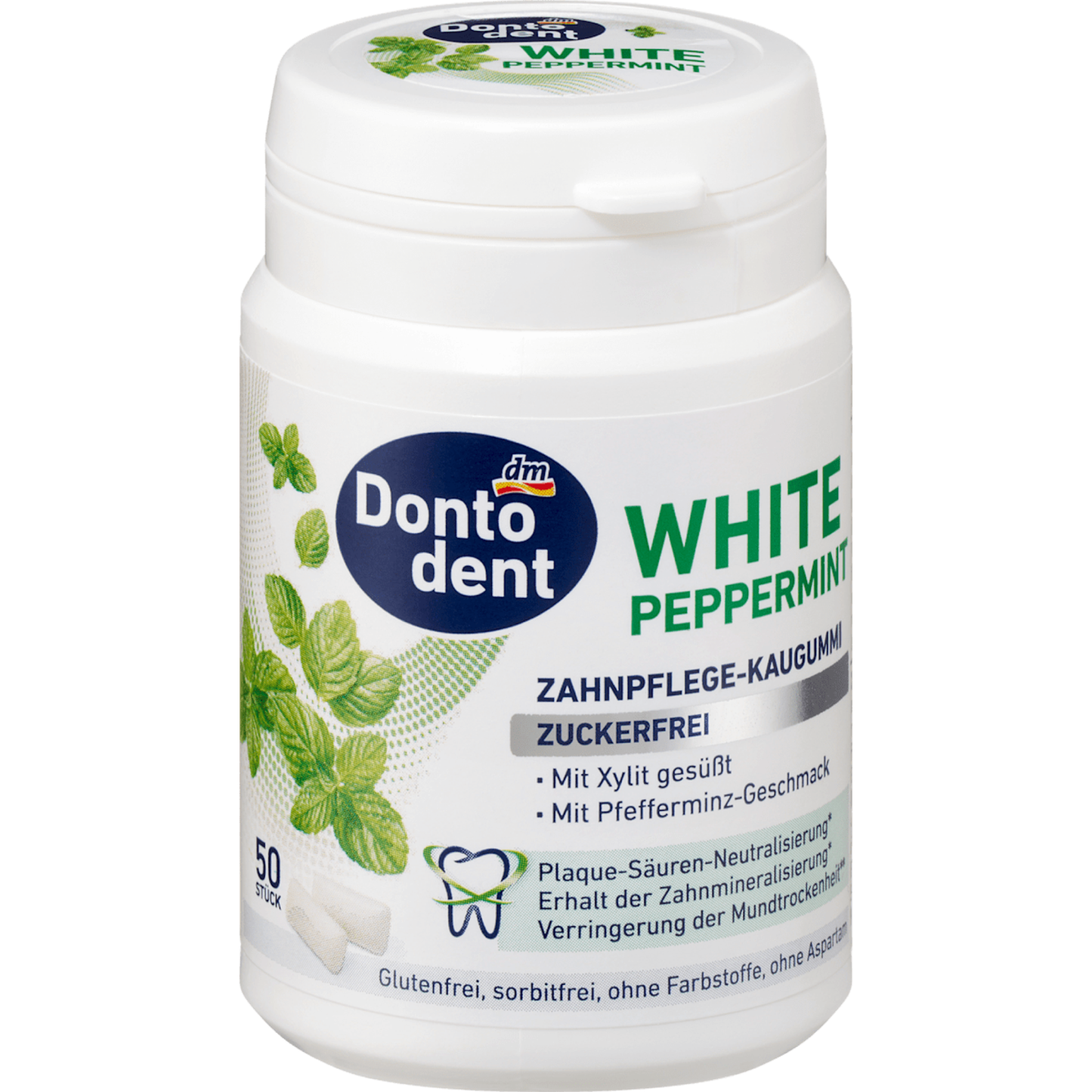 Dontodent Chewing gum, peppermint with xylitol, sugar-free, 50 pieces