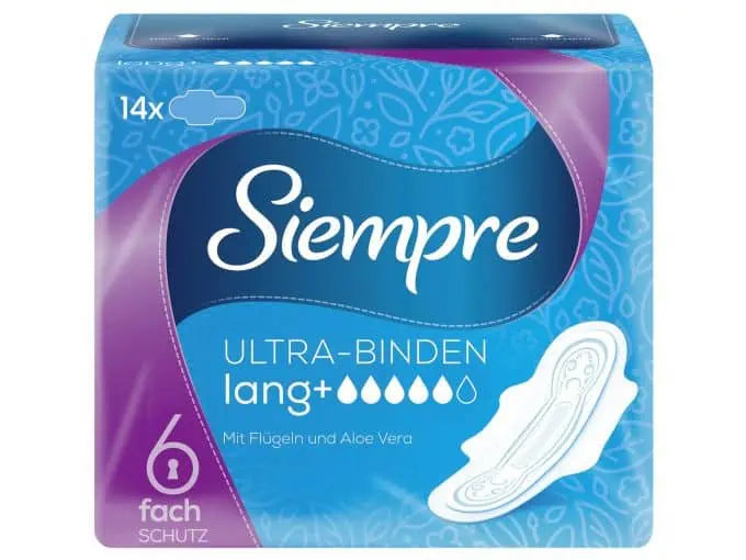 Siempre Ultra Long Sanitary Pads With Wings (14 Pads)