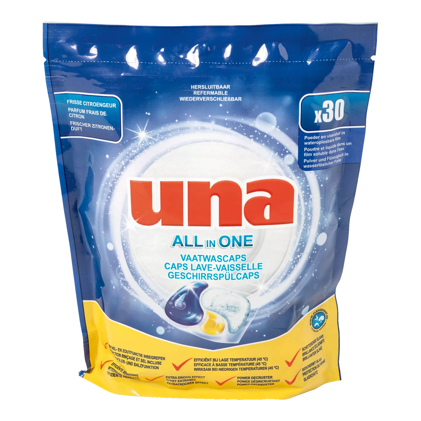 UNA All-in-one dishwasher tablets, 30 pcs