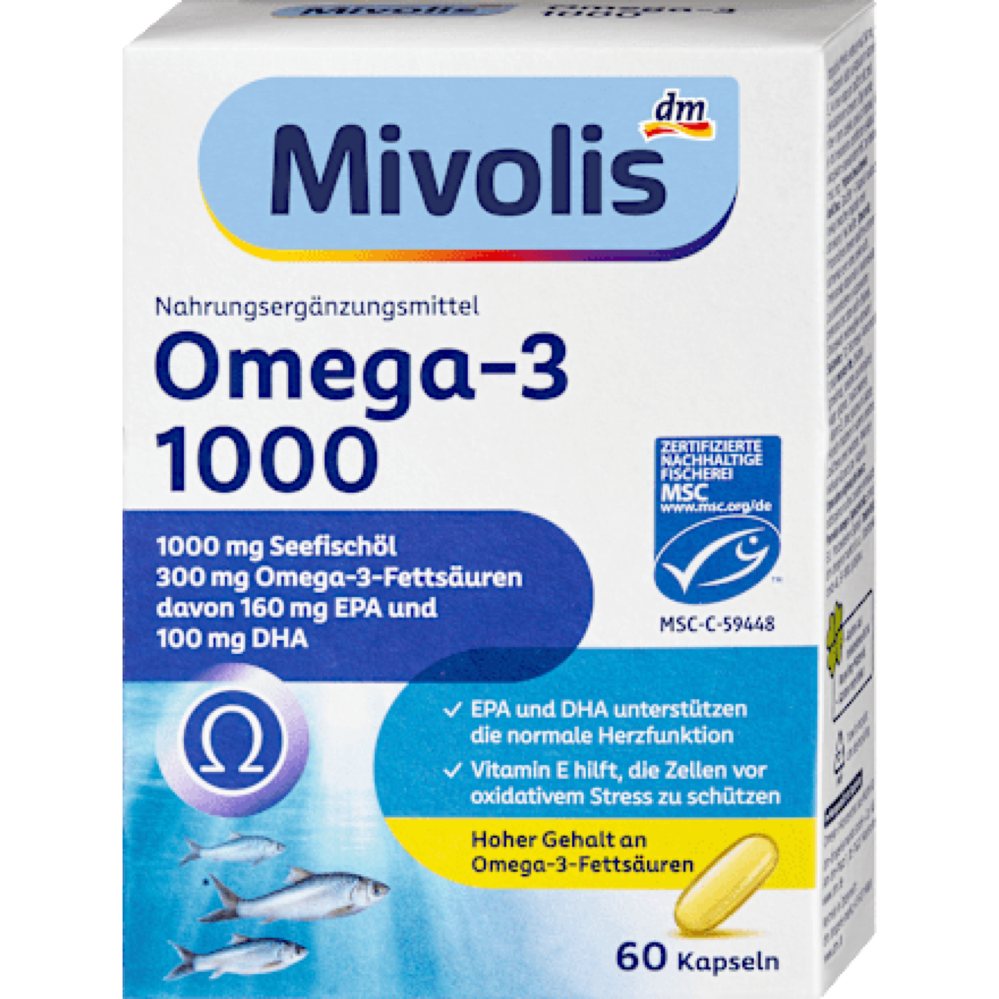 Mivolis Omega-3 1000, 60 capsules, 85.1 g
