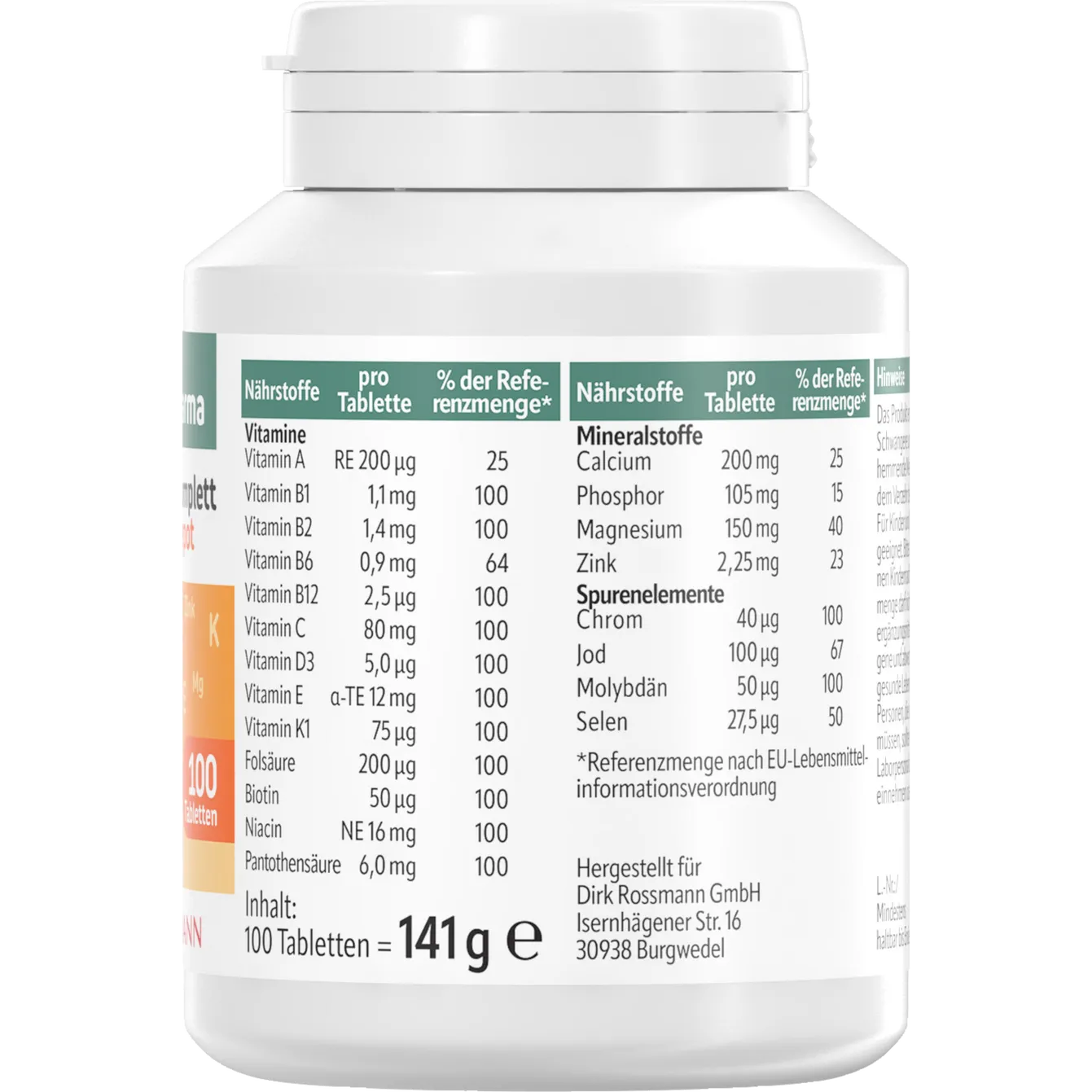 altapharma AZ Depot Multivitamin + Mineral 100 tablets/ 141 g