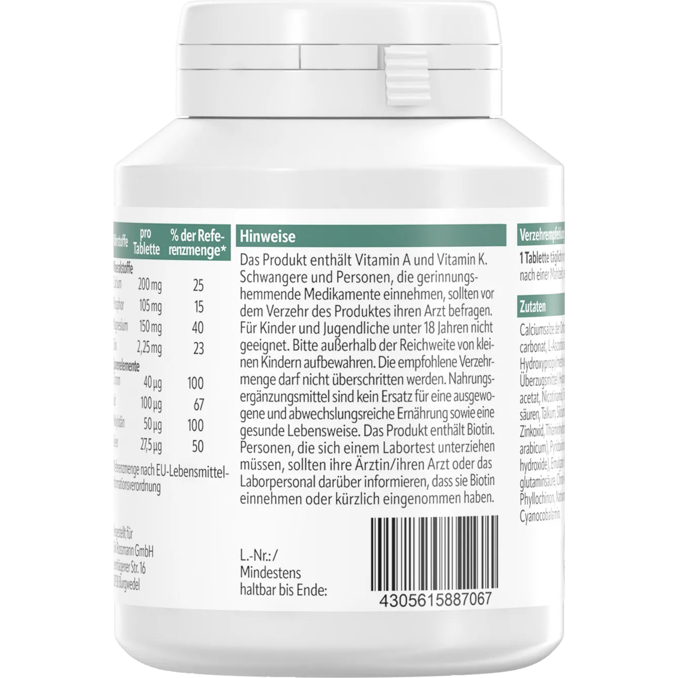 altapharma AZ Depot Multivitamin + Mineral 100 tablets/ 141 g