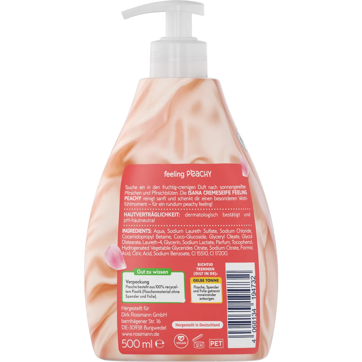 ISANA Cream soap Feeling Peachy 500 ml
