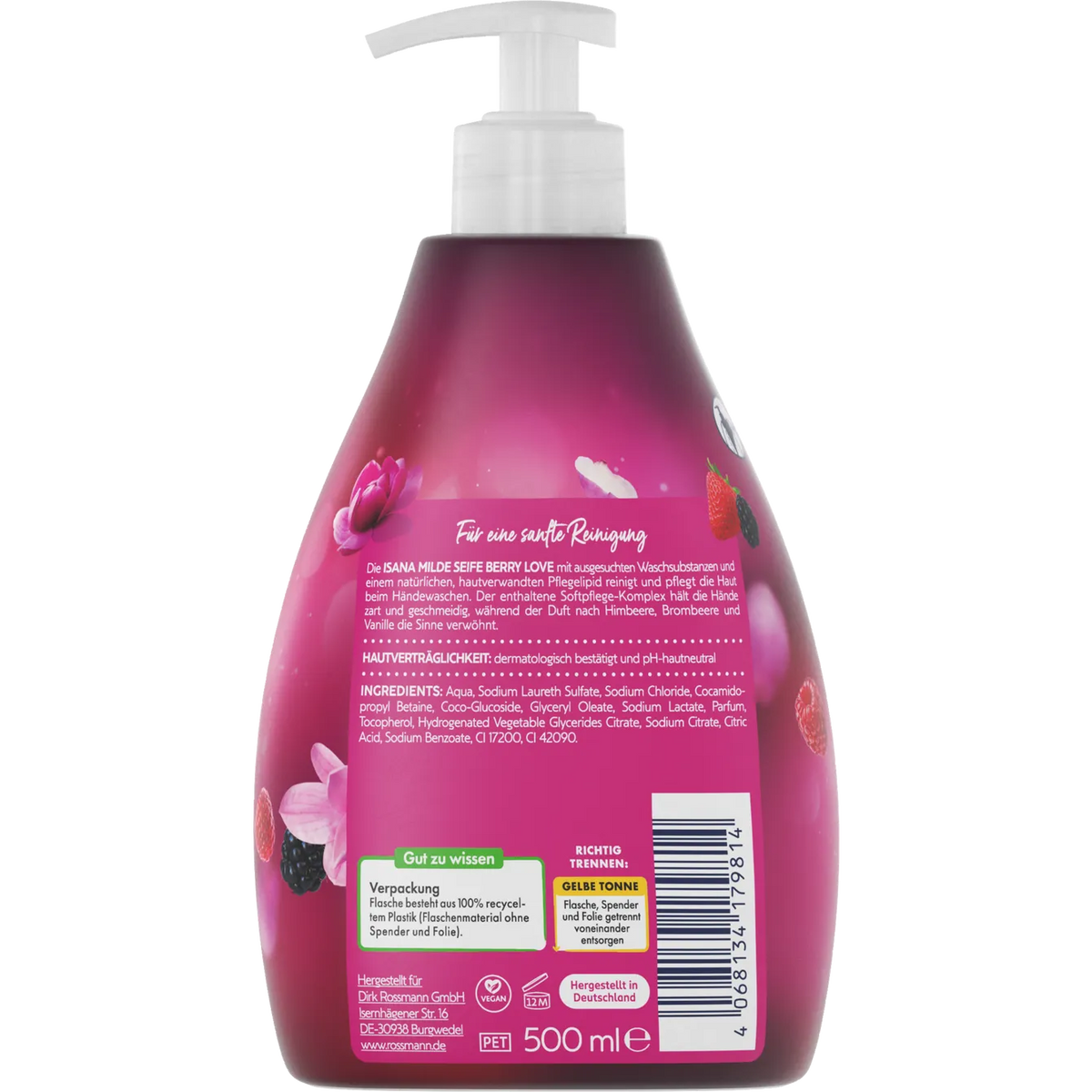 ISANA Mild Soap Berry Love 500 ml