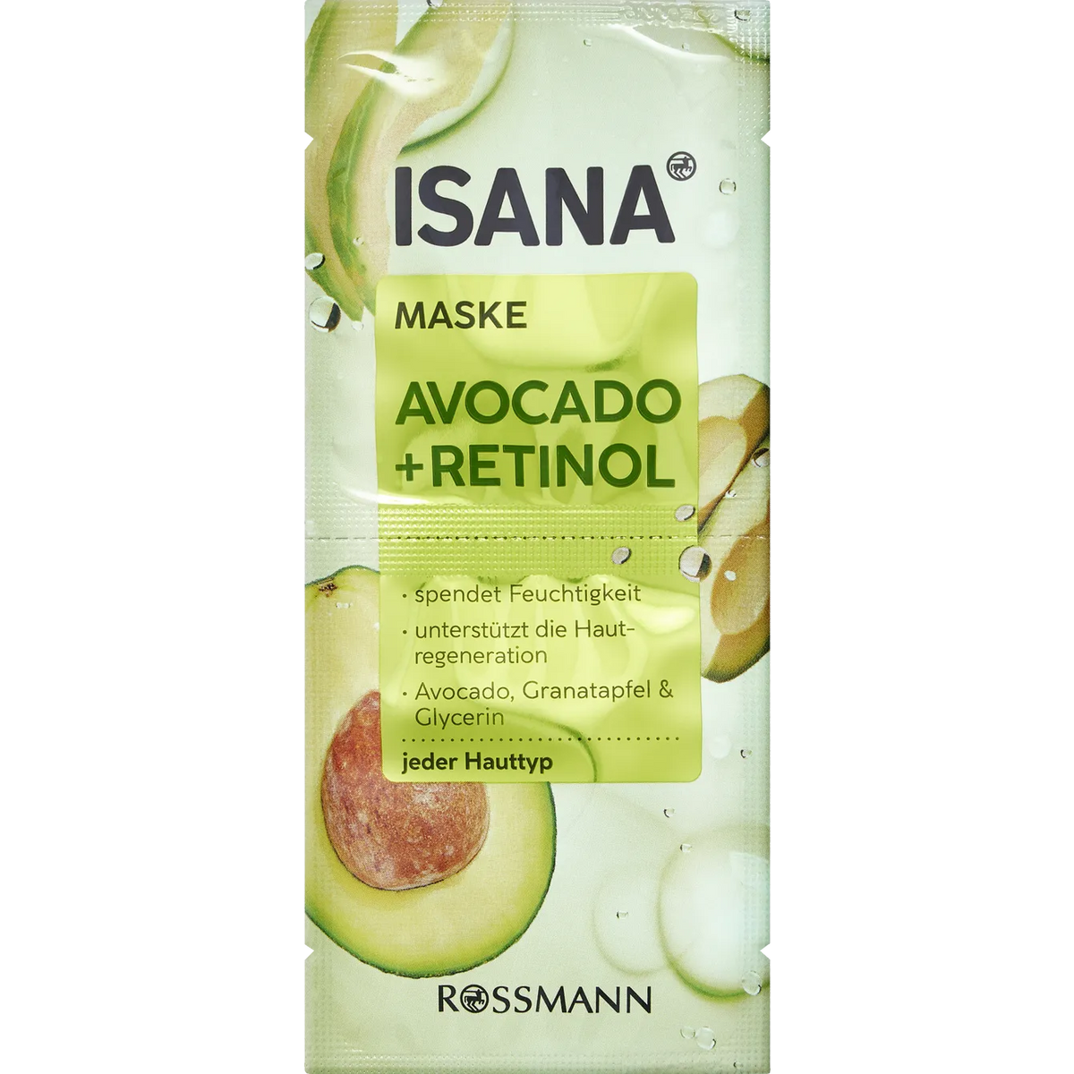 ISANA Avocado & Retinol Glow Mask 2x8 ml
