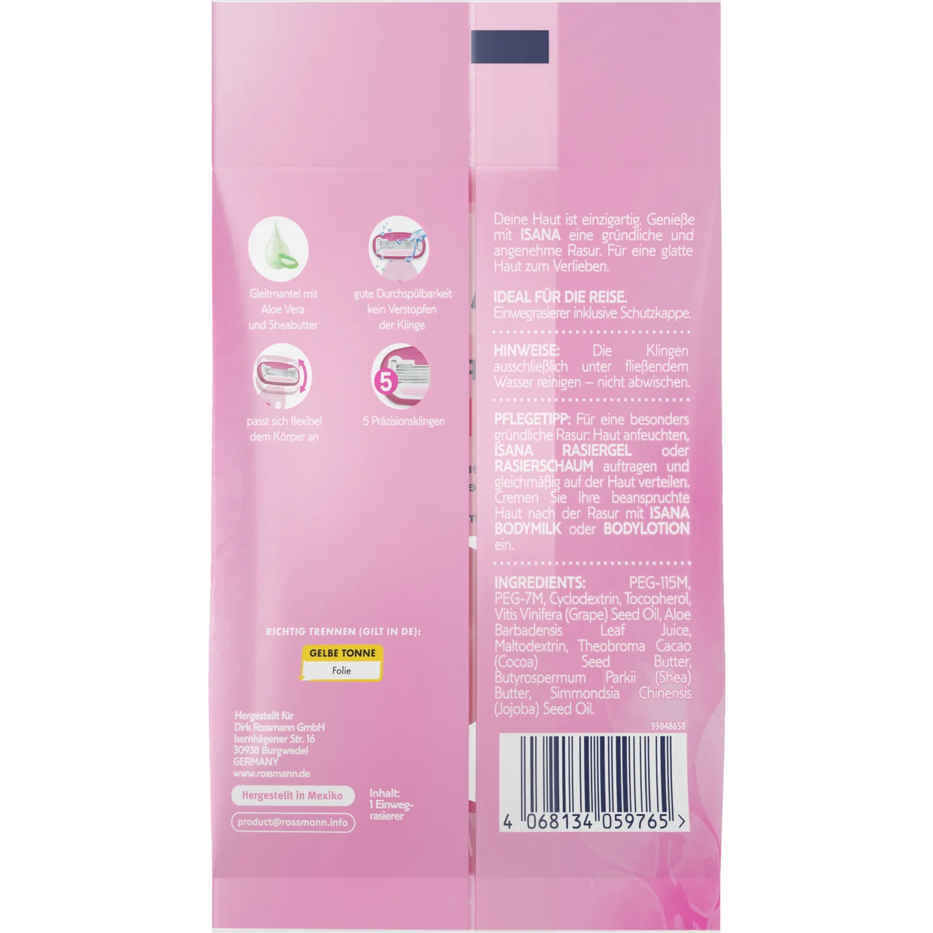 Isana Disposable razor with 5 blades 1 piece