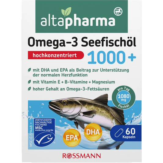 Altapharma Omega-3 sea fish oil 1000+ B vitamins + folic acid + magnesium + vitamin E 60 capsules