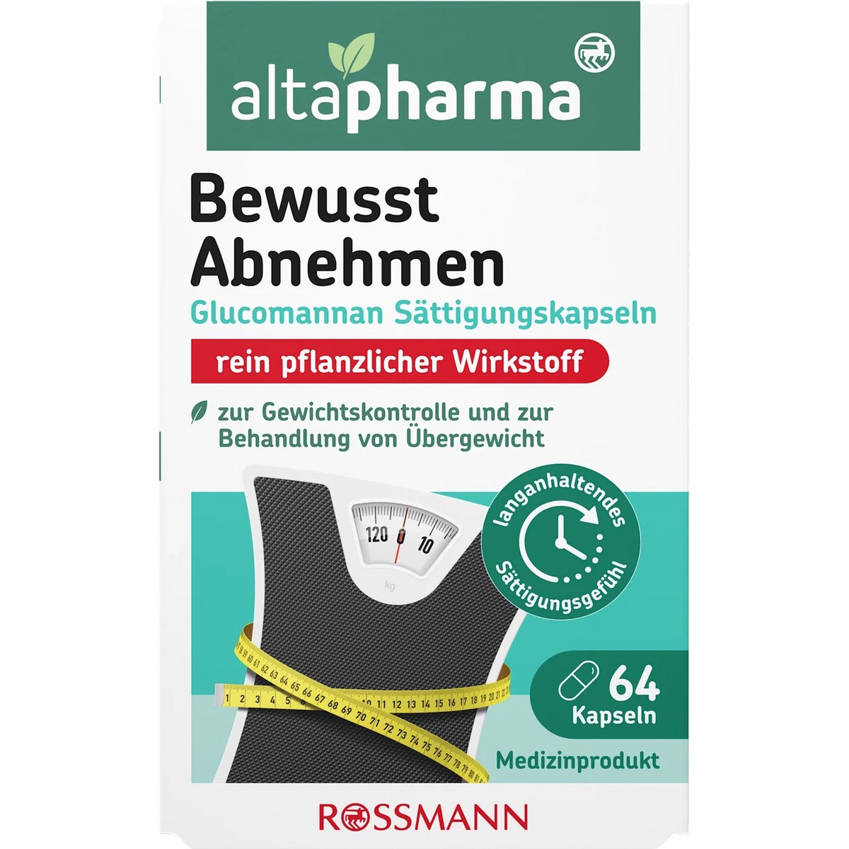 Altapharma Glucomannan satiety capsules for conscious weight loss 64 tablets