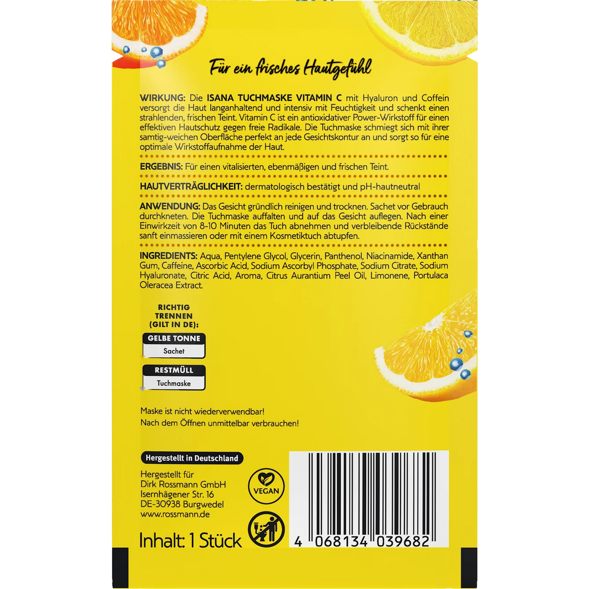 Isana Sheet mask Double Vitamin C