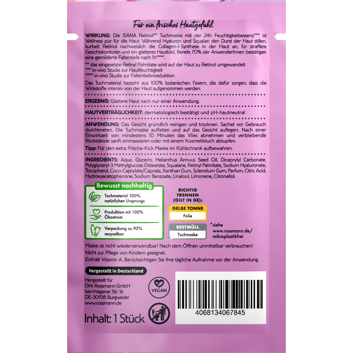 Isana Retinol Power Sheet Mask
