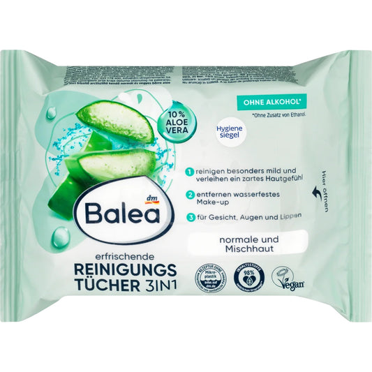 Balea Make-up removal wipes 3in1 refreshing, 25 pcs