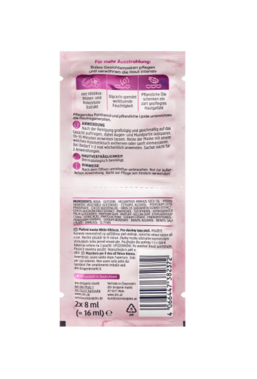 Balea Face mask White Hibiscus, 16 ml