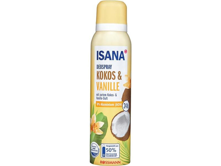 Isana Cocos & Vanilla Deodorant Spray 150ml GlowNShine LB