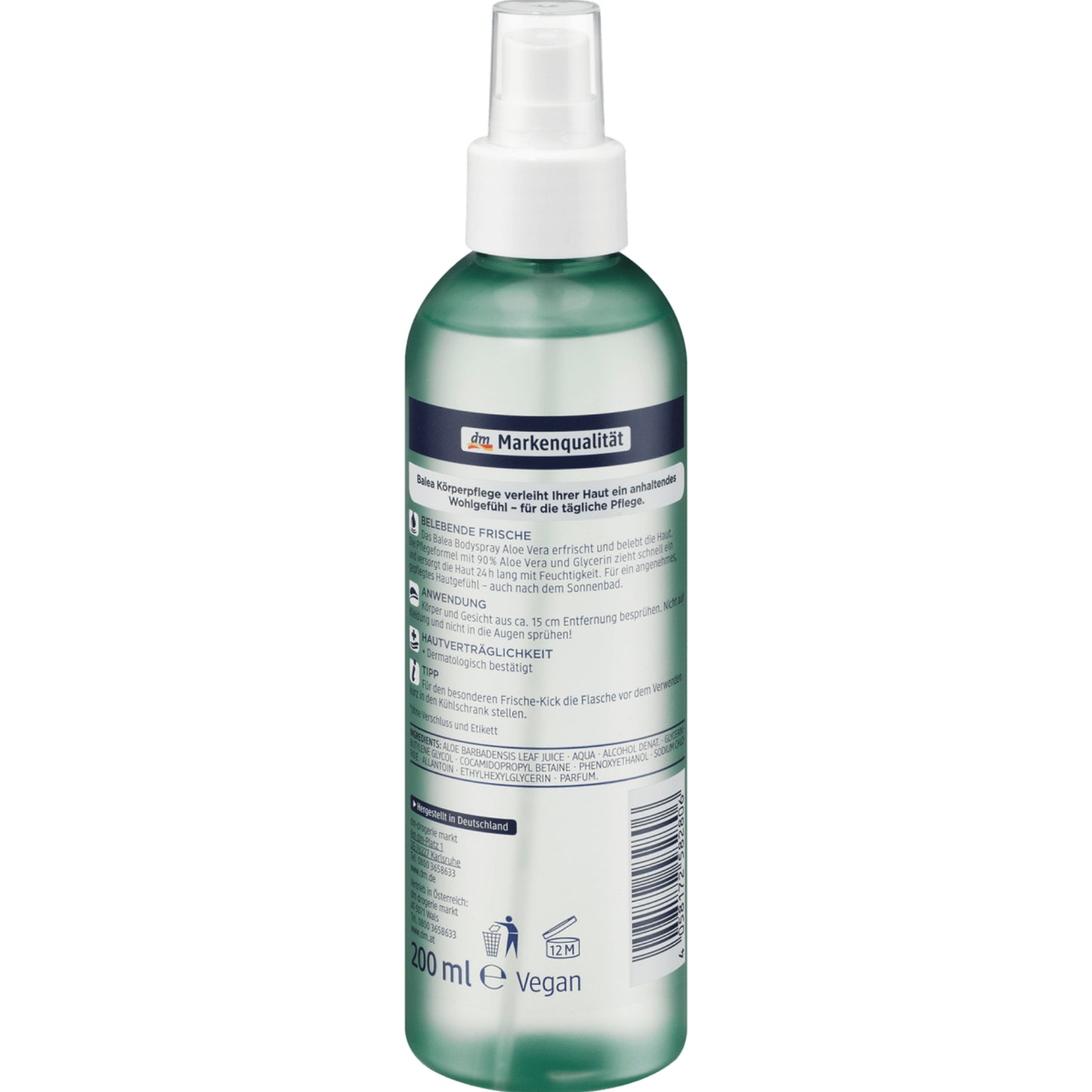 Balea Body spray 90% aloe vera, 200 ml