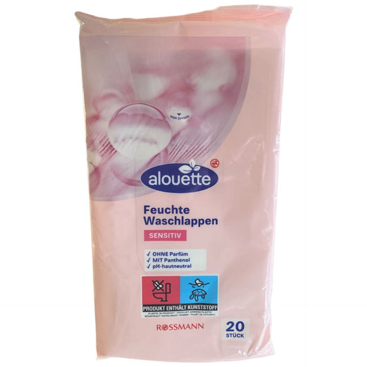 alouette Wet washcloth sensitive 20 piece