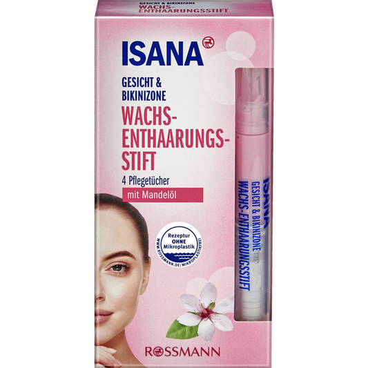 ISANA Wax depilatory stick 1 wax depilatory stick, 20 reusable fleece