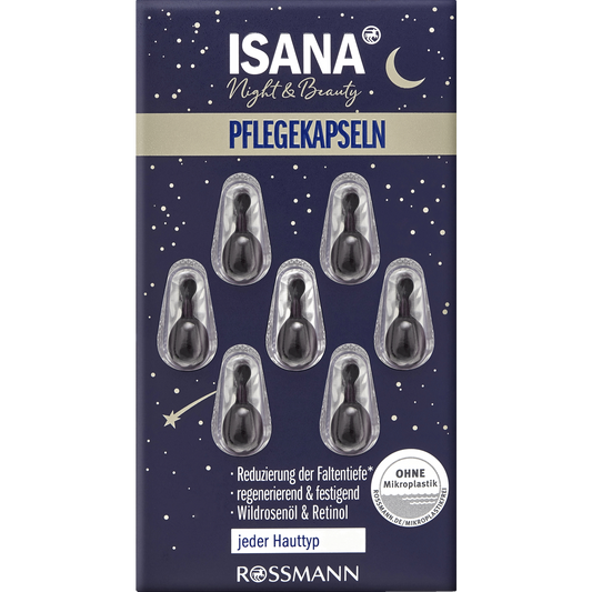 Isana Night & Beauty care capsules
2.66 ml
7x 0.38 ml / for 7 applications